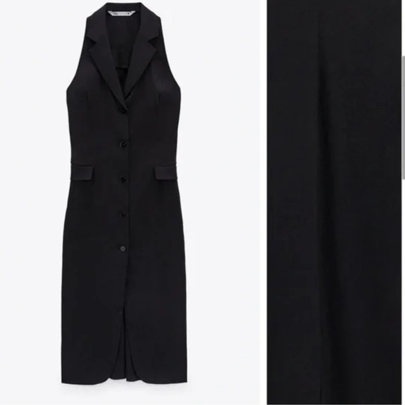 ZARA LINEN BUTTONS VEST DRESS OLD MONEY SMALL - Picture 1 of 3